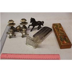 Lot of Vintage Misc, Razor Sharpener, Horse Bank, Etc