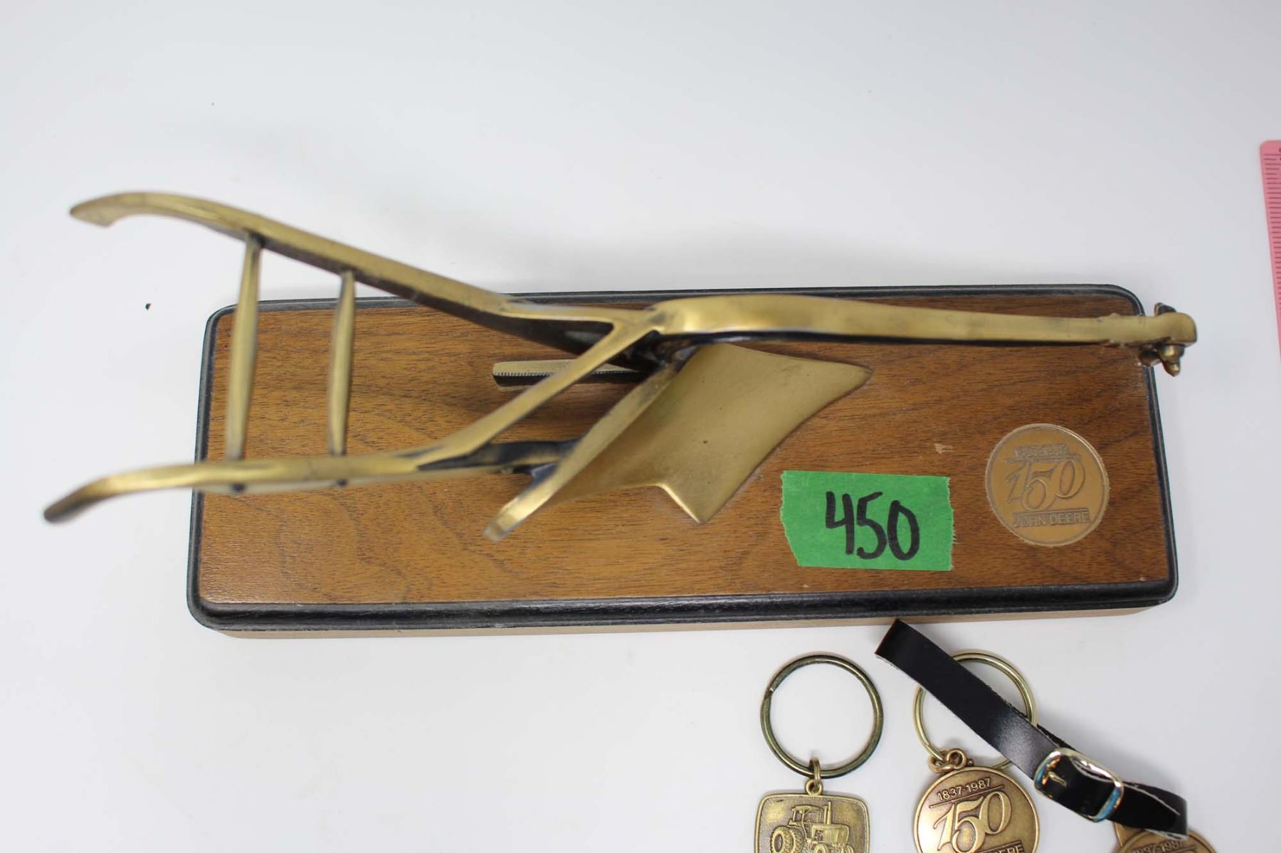 Vintage John Deere Steel Plow Brass Key Chain 1837-1987 150 Years Vintage John Deere Steel Plow Brass Key Chain 1837-1987 150 Years