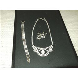 1950's Prom Rhinestone Set w/Bracelet