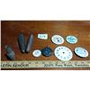 Image 2 : Lot of Vintage Misc: Button Pins, Coo-coo Clock, Old Glass Bottle, Etc