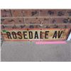 Image 2 : Metal Road Sign - Rosedale Ave double sided (26" x 6")