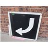 Image 2 : Metal Road Sign - Curved Road (arrow) (24"x24")