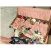 Image 2 : Vintage Folding Sewing Basket w/Contents- Sewing Notions, Buttons, Etc
