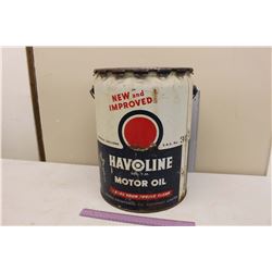 Havoline Motor Oil Pail (5 Imp. Gallons, Empty)