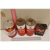 Image 2 : Lot of Tins (4) (Shell Motor Oil, Allis-Chalmers Diesel Fuel Conditioning, Whiz Break Fluid)