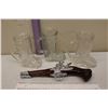 Image 1 : Avon Glass Gun Bottle (Empty) with (3) Boot Shaped Mugs