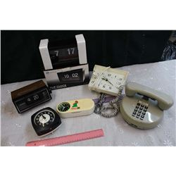 Lot of Alarm Clocks (5) & A Phone
