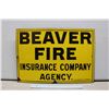 Image 1 : Vintage Porcelain Beaver Fire Insurance Sign