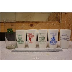 Lot of Vintage Advertising Glasses (6)