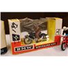 Image 3 : Vintage Britains Toy Motorcycles (3)(2 In Original Package)& A Lesney Motorcycle