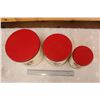 Image 2 : Vintage Red Floral Cannister Set (3 Pieces)