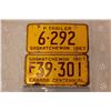 Image 1 : 1967 Saskatchewan License Plates (2)