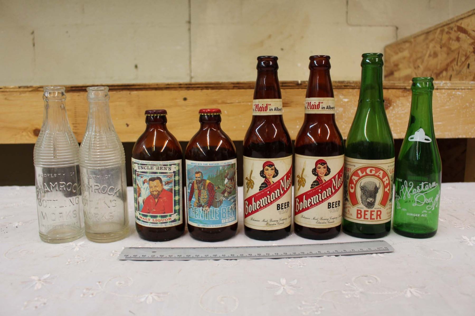 Vintage Beer Bottles (8) (Calgary, Shamrock, Bohemian, etc)