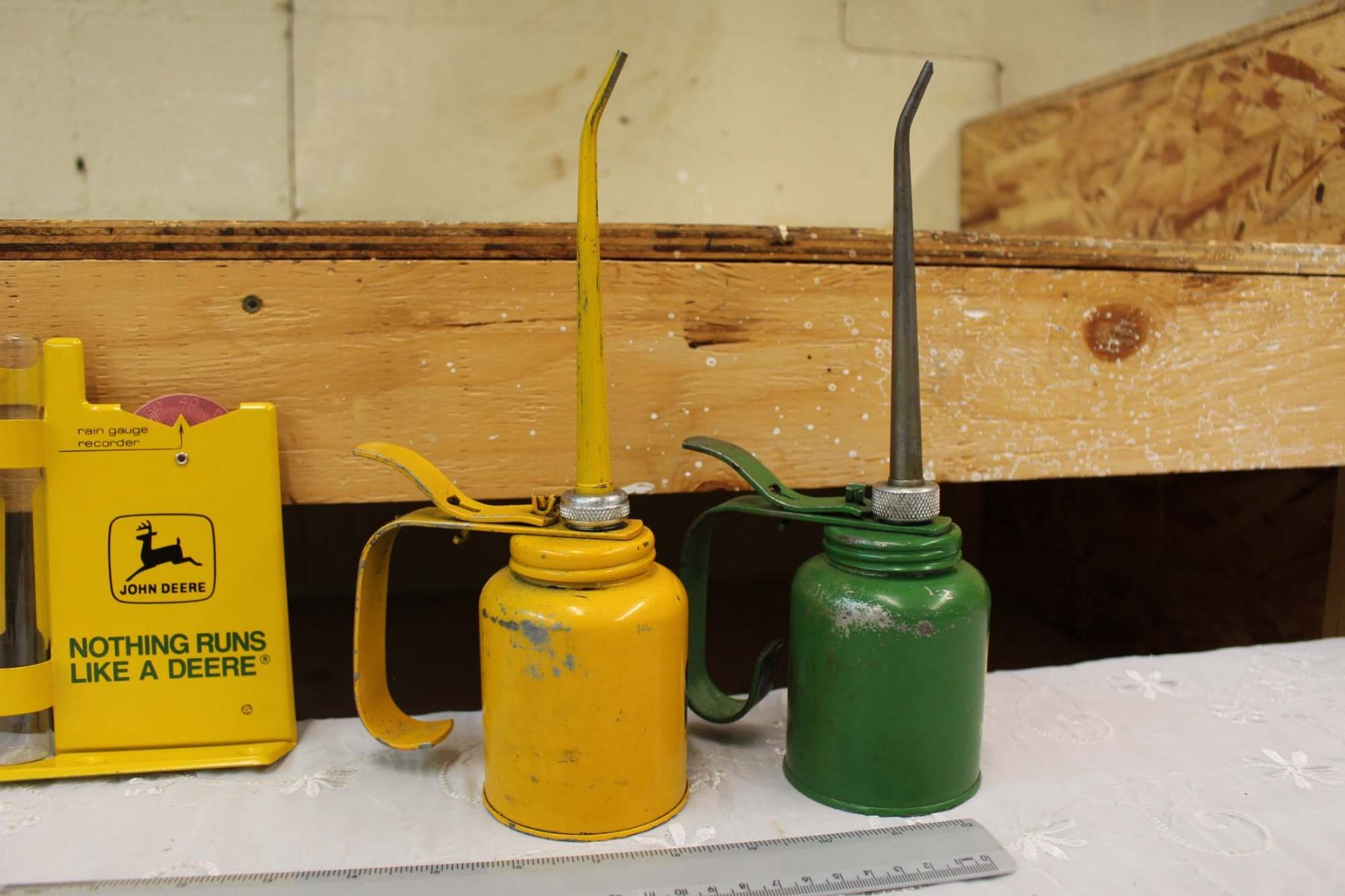 Vintage John Deere Rain Gauge and Oilers (2)