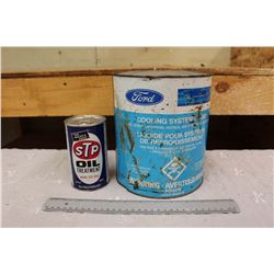 Cooling System Fluid Tin (Unopened) & A STP Oil Tin (Unopened)