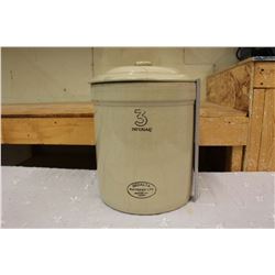 Vintage Medalta 3 Gallon Crock w/Lid (Repaired)