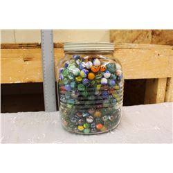 Large Jar of Various Marbles