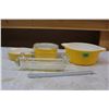 Image 1 : Lot Of Pyrex Yellow Dishware W/ Tray