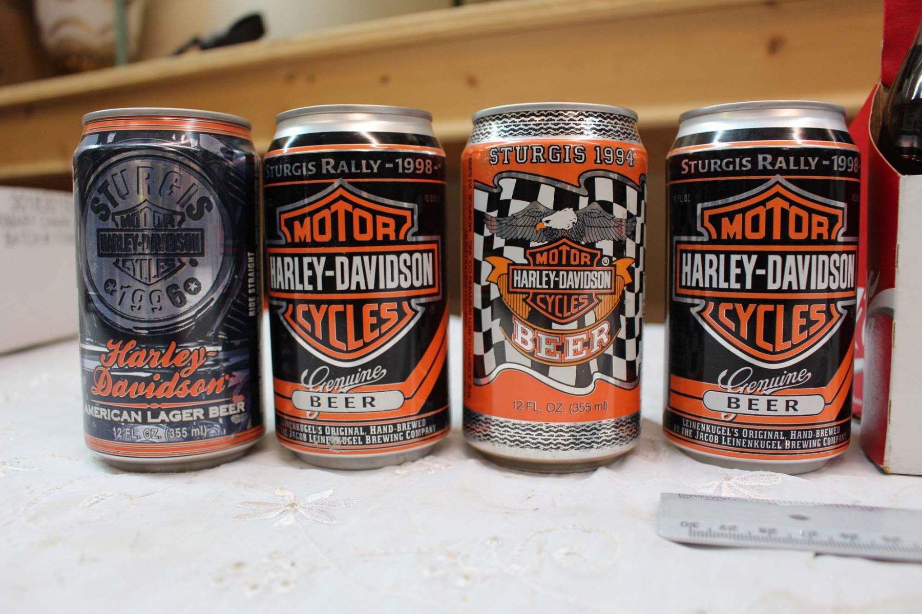 Lot of Unopened Collectors Harley Davidson Sturgis Beer Cans (8), Great