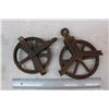 Image 1 : Small Vintage Metal Pulleys (2)