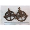 Image 2 : Small Vintage Metal Pulleys (2)