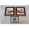 Image 1 : Framed Photos of A 1914 Ford Model T Touring Car& 1930 Ford Roadster Deluxe w/Framed Emblem