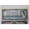 Image 4 : 1937 1$ & 10$ Canada Bank Notes & A 1954 5$ Canada Bill