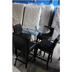 GLASS TOP TABLE WITH 4 CHAIRS