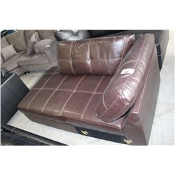 1 PIECE OF A BROWN LEATHER SECTIONAL