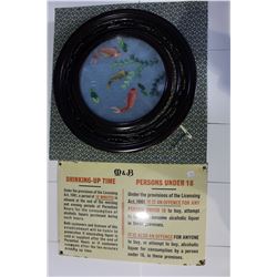 KOI WALL ART AND TIN BAR SIGN