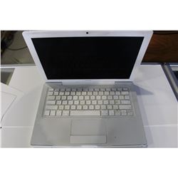 WHITE APPLE MACBOOK, WITH CASE