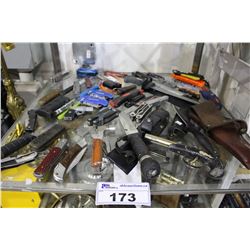 SHELF INCLUDING KNIVES, BOX CUTTERS, AND MORE