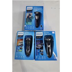 3 PHILIPS ELECTRIC SHAVERS