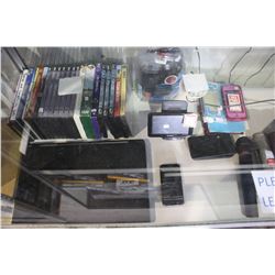 ENTIRE CASE INCLUDING ACER LAPTOP, IPHONE, GARMIN GPS, CDS, DVDS, MICROPHONES, PHONE CASES, AND