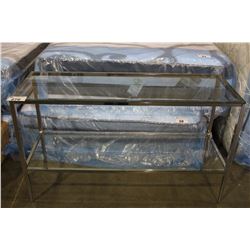 GLASS AND CHROME SOFA TABLE