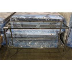 GLASS AND CHROME SOFA TABLE - IN BOX