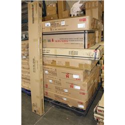 PALLET OF UNASSEMBLED FURNITURE AND BED SLATS FOR KING BED