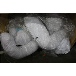 SHELF LOT MISC LINEN AND PILLOWS