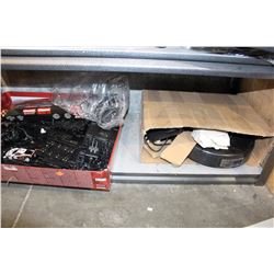SHELF LOT OF TOYS AND RACECAR SET