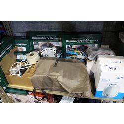 SHELF LOT OF AIR PURIFIER, STEERING WHEEL COVERS AND MORE