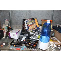 SHELF LOT MARVEL COMICS, PING PONG PADDLES, WIFI EXTENDER AND MORE