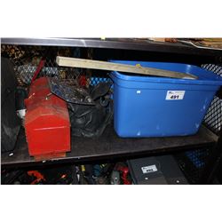 SHELF LOT INCLUDING TOOL BOXES AND MORE