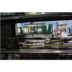 SHELF LOT OF SNOW SHOVEL, TOOLS AND MORE