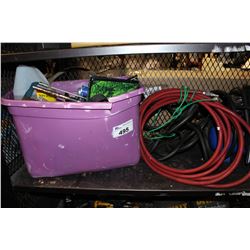 SHELF LOT INCLUDING CAMPBELL HAUSFELD COMPRESSOR, OTHER TOOLS