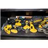 Image 2 : SHELF LOT OF DEWALT TOOLS - CORDLESS AND CORDED