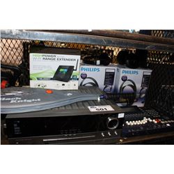 SHELF LOT INCLUDING ELECTRONICS, PROJECTOR, DRONE AND MORE