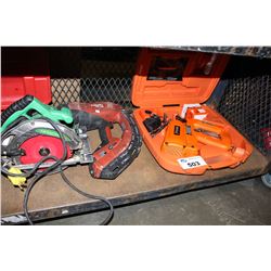 SHELF LOT INCLUDING CIRCULAR SAW, NAIL GUN AND MORE