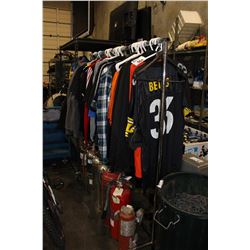 CLOTHING RACK FULL OF CLOTHING - RACK NOT INCLUDED