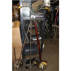 THREE FLOOR LAMPS AND TABLE LAMP