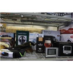 SHELF LOT OF SLIPPERS, BEER STEINS AND MORE